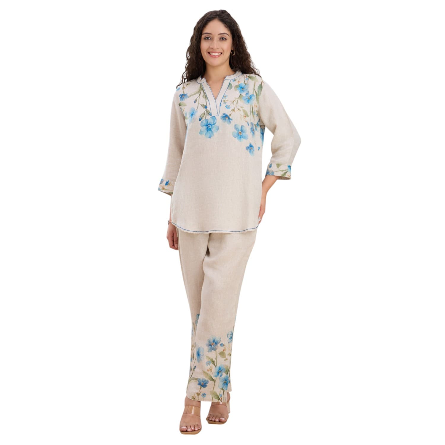 Cornflower Blue Linen Co-ord